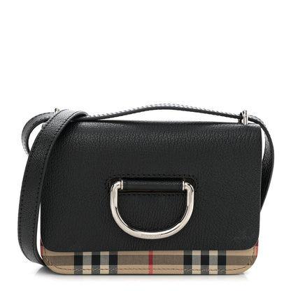 Burberry Goatskin Vintage Check Mini D-Ring Bag Black 1 of 12