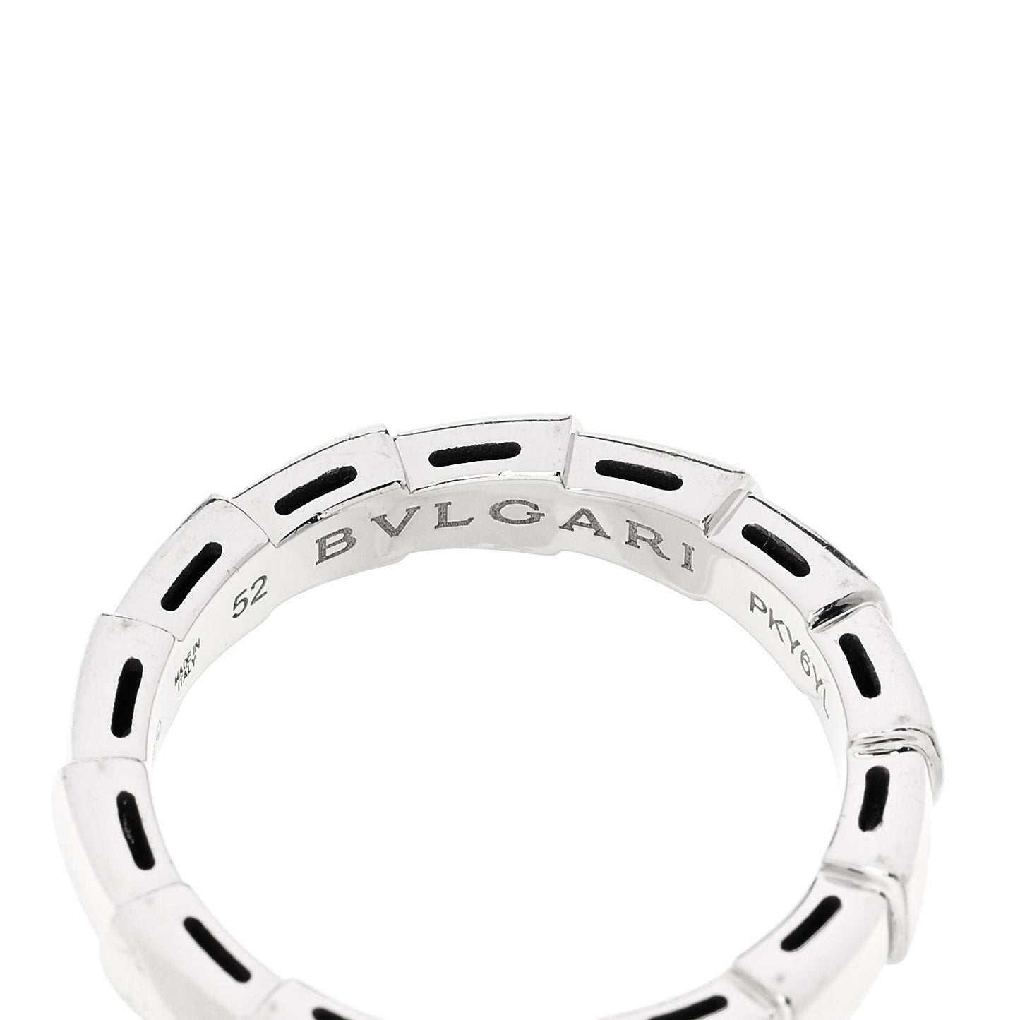 18K White Gold Serpenti Viper Band Ring 52 6