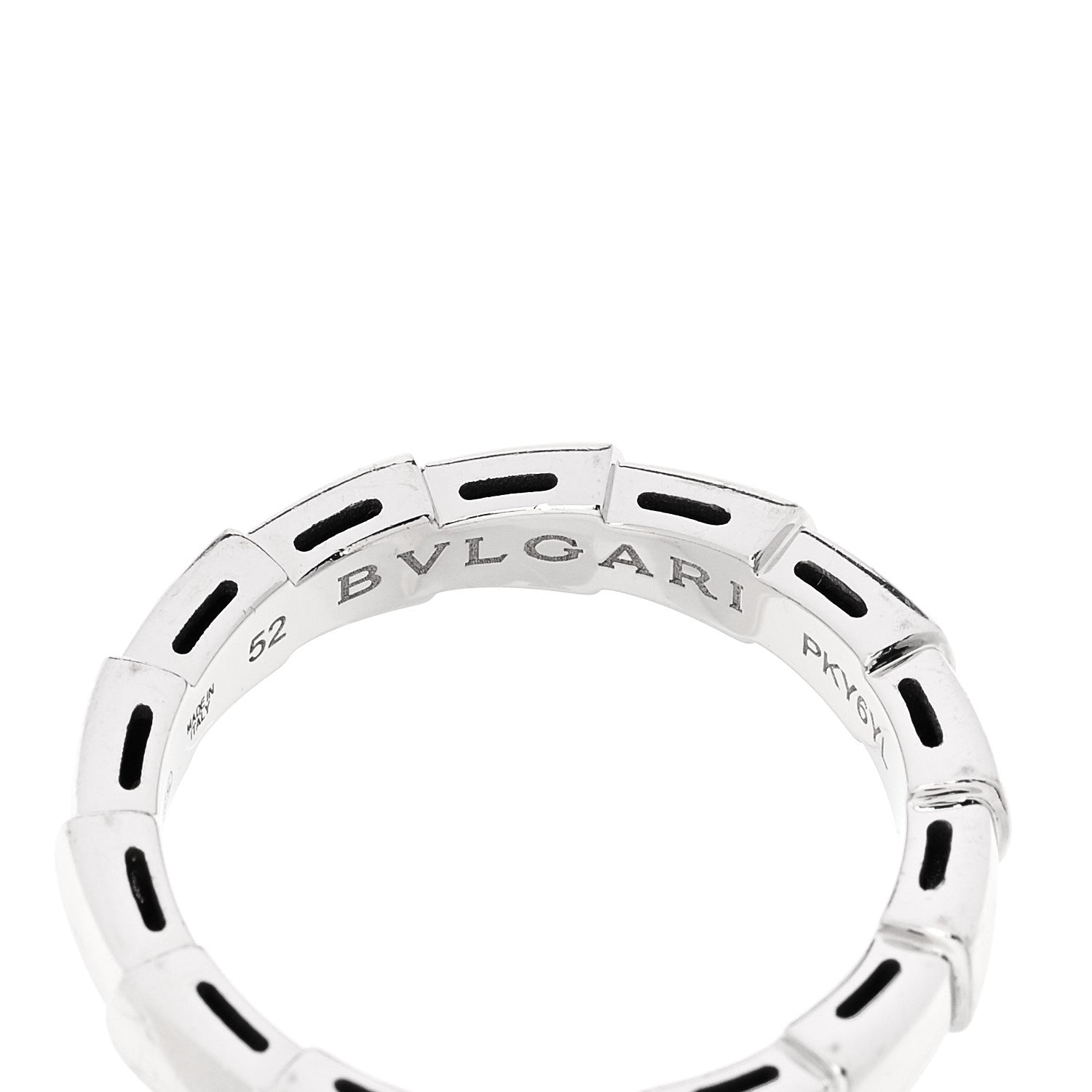Bulgari 18K White Gold Serpenti Viper Band Ring 52 6 4 of 6