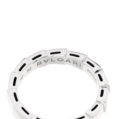 Bulgari 18K White Gold Serpenti Viper Band Ring 52 6 4 of 6