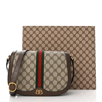 Gucci X BALENCIAGA BB Supreme Monogram Web Small Ophidia Shoulder Bag Beige New Acero 14 of 14