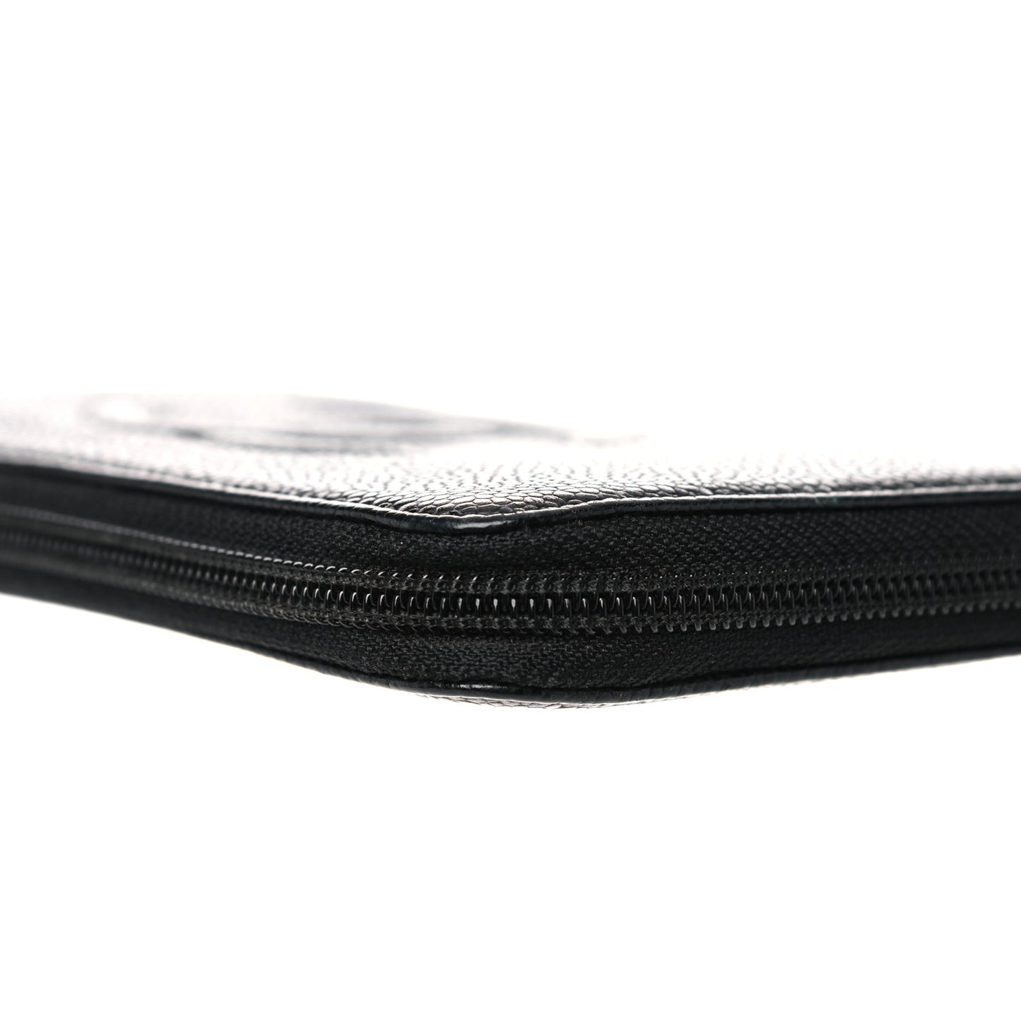 Caviar Large Timeless CC Zip Around Wallet Black