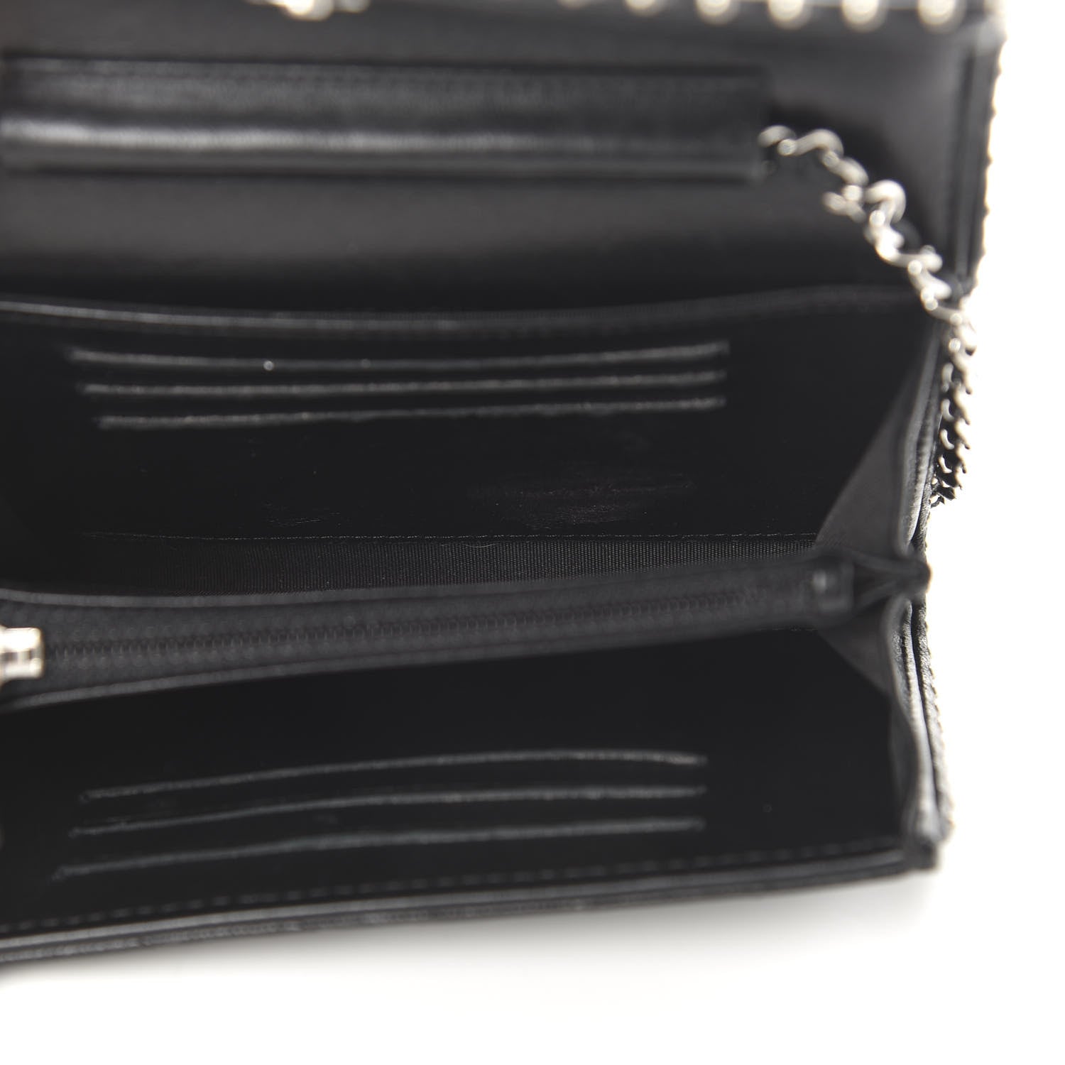 Chanel Lambskin Chevron Quilted Studded Clutch With Chain WOC Black 5 of 11