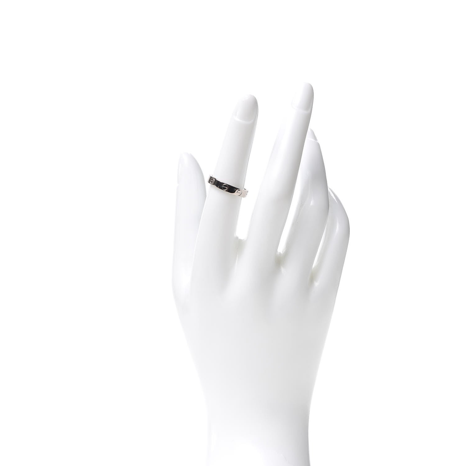 Cartier 18K White Gold 3.5mm LOVE Wedding Band Ring 52 6 2 of 4