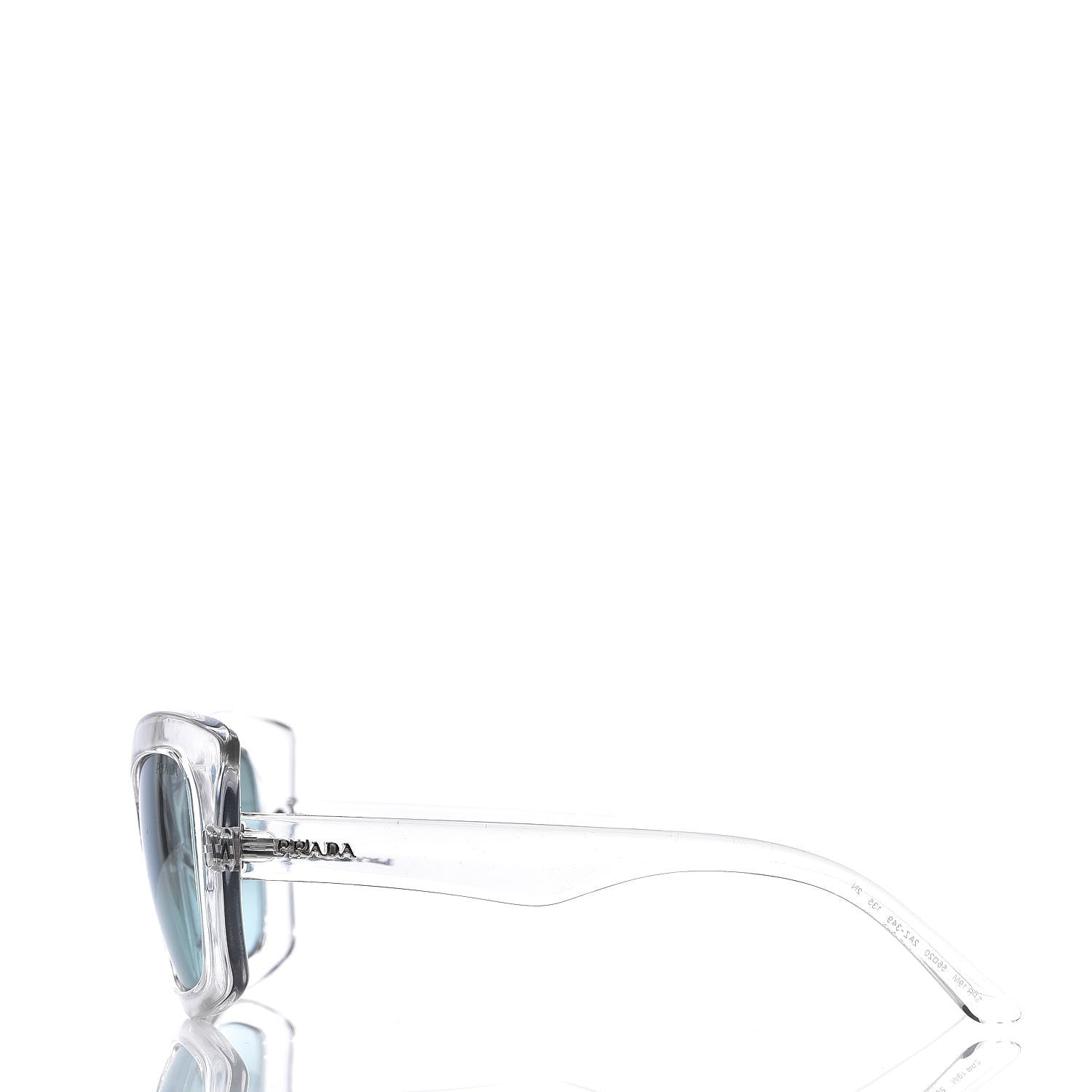 Prada Cat Eye Sunglasses SPR 19M Transparent Light Blue 3 of 8
