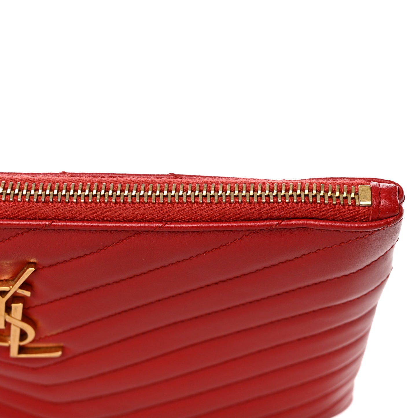 Calfskin Matelasse Chevron Monogram A5 Wristlet Bandana Red