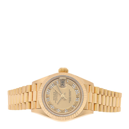 Rolex 18K Yellow Gold Diamond 26mm Datejust President Watch Champagne 69178 2 of 4