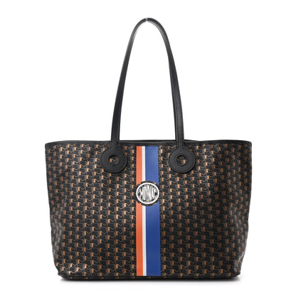 Moynat Grained Calfskin Canvas 1920 Oh! Tote Ruban MM Carbon Bronze 1 of 10