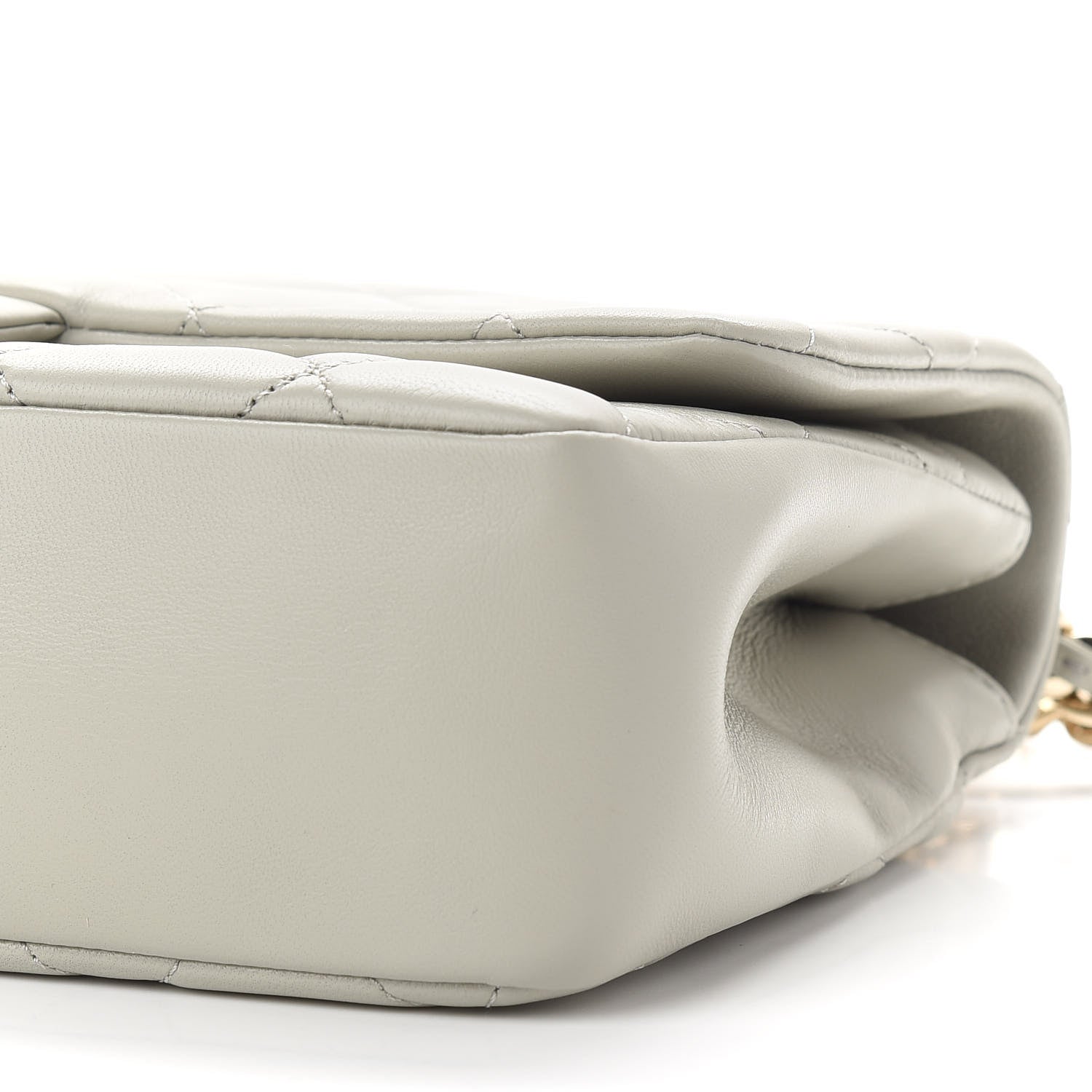 Chanel Lambskin Quilted Resin Bi-Color Chain Flap Bag Grey 9 of 9