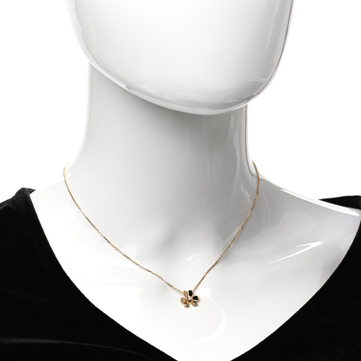 18K Yellow Gold Diamond Mini Frivole Pendant Necklace