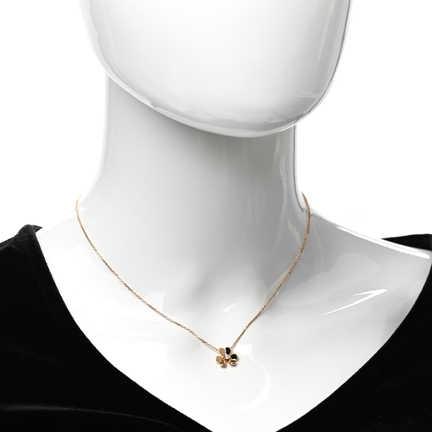 Van Cleef & Arpels 18K Yellow Gold Diamond Mini Frivole Pendant Necklace 2 of 5