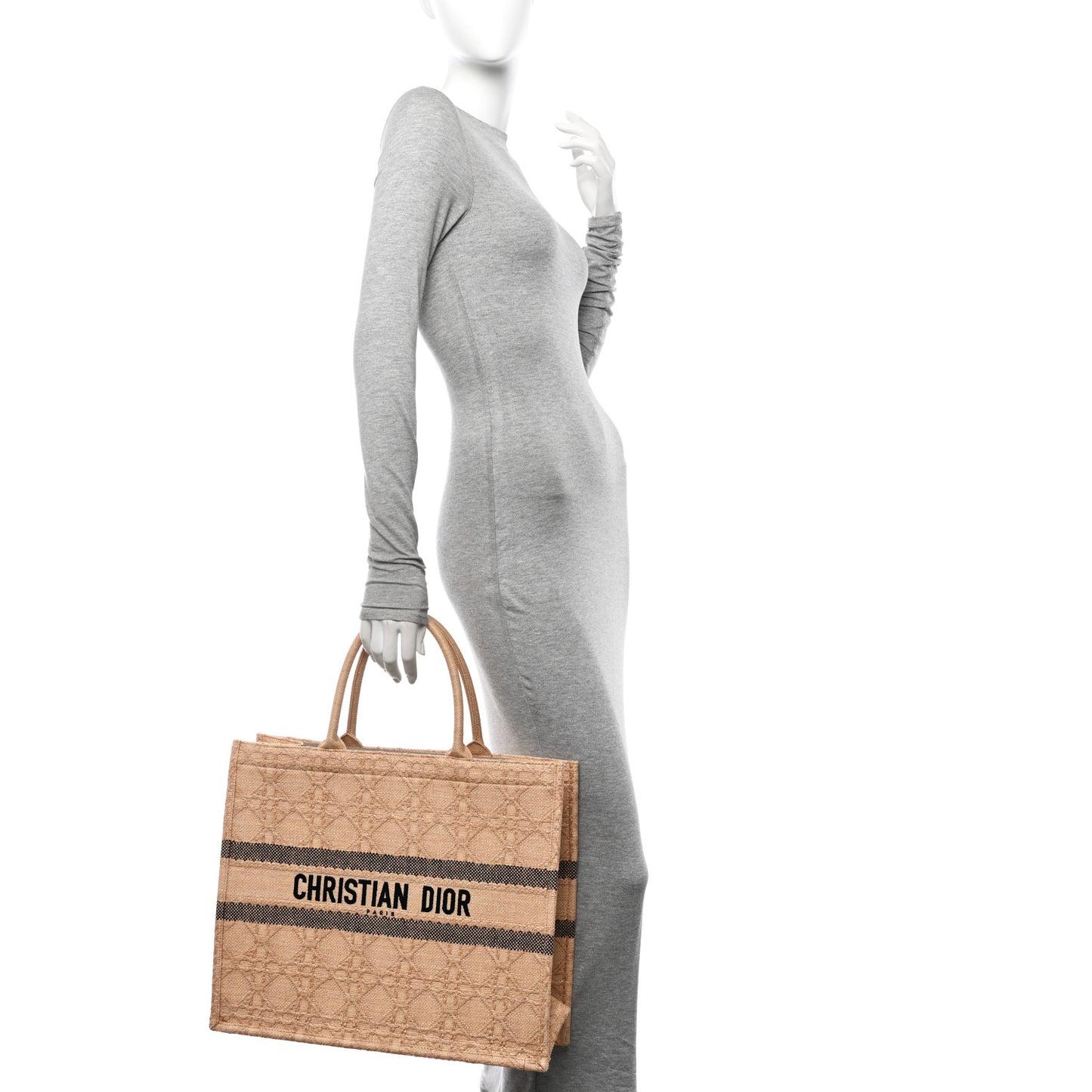 Raffia Cannage Large Book Tote Natural