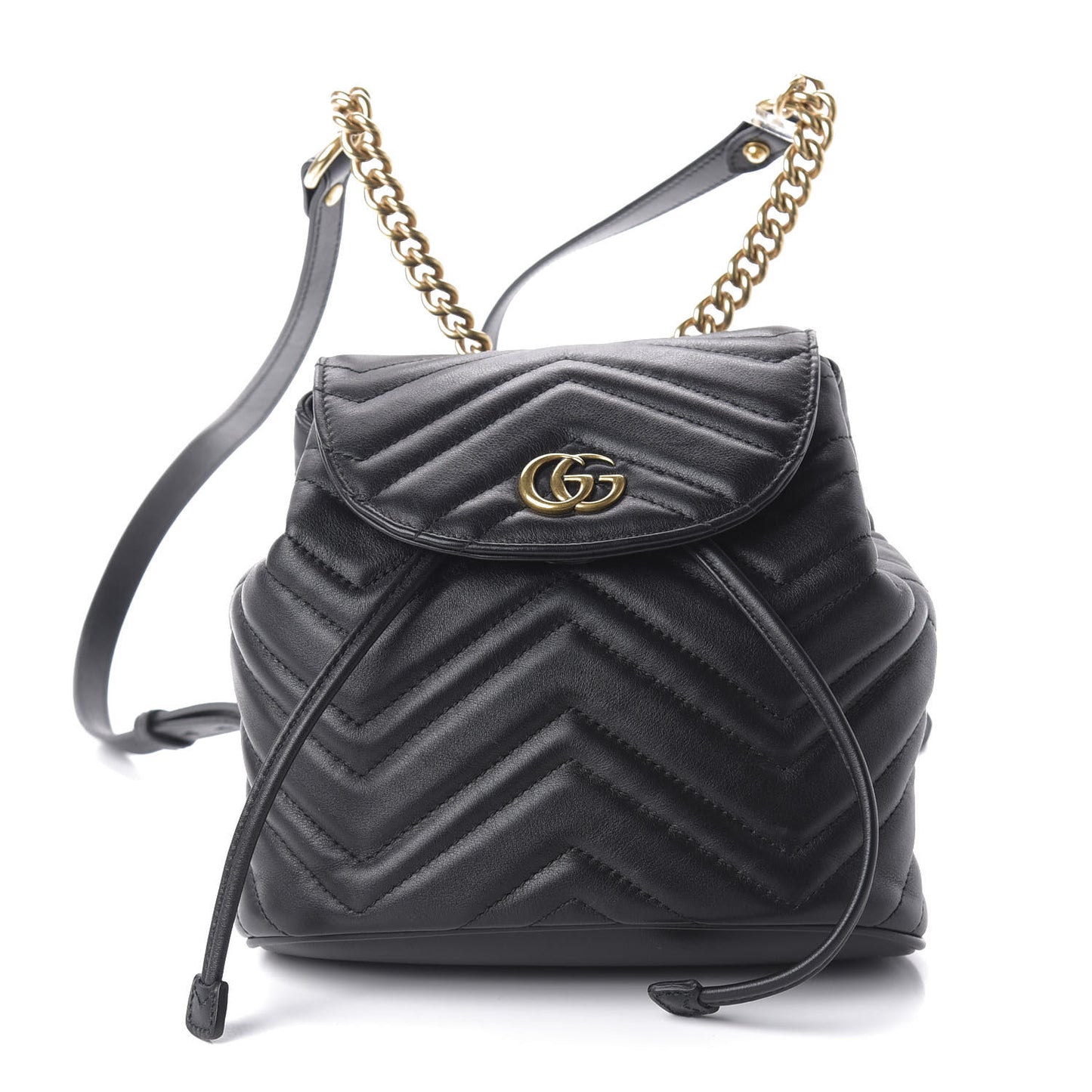 Calfskin Matelasse GG Marmont Flap Backpack Black