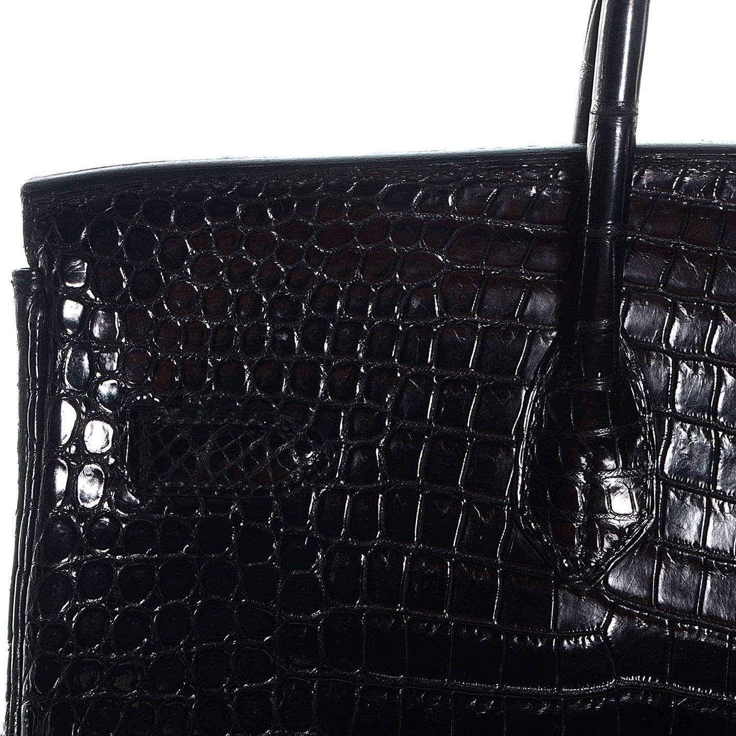 Matte Porosus Crocodile Birkin 35 Black