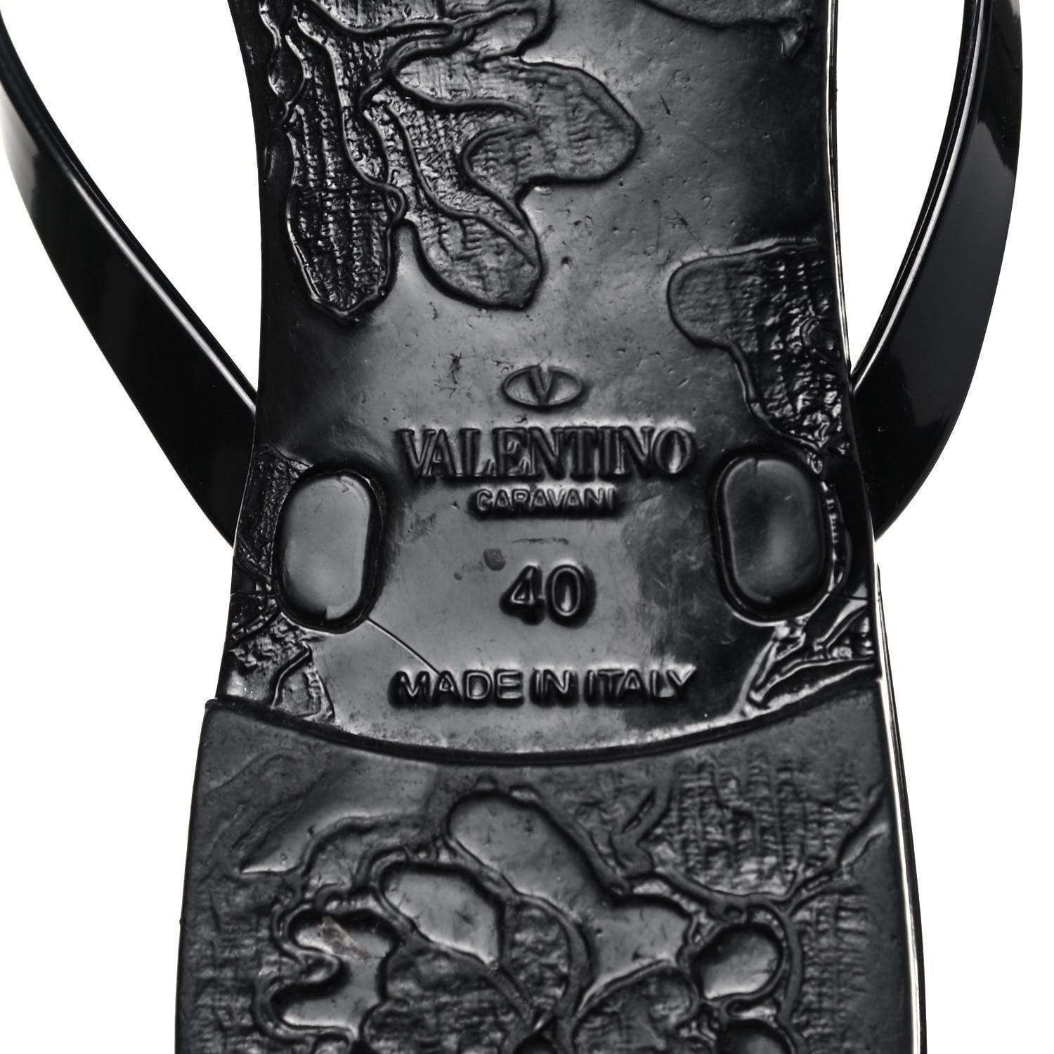 Valentino Garavani PVC Jelly Rockstud Bow Thong Sandals 40 Black 6 of 7