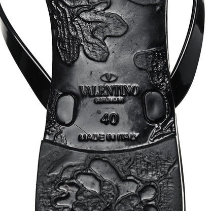 Valentino Garavani PVC Jelly Rockstud Bow Thong Sandals 40 Black 6 of 7