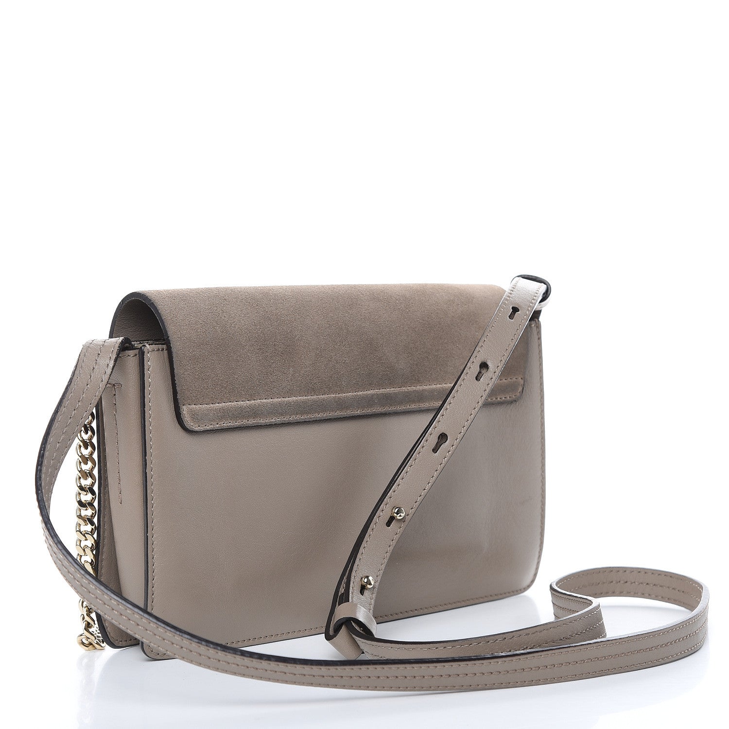 Chloe Suede Calfskin Small Faye Shoulder Bag Motty Grey 3 of 15