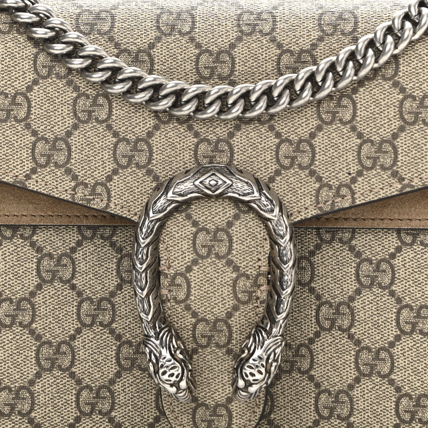 Gucci GG Supreme Monogram Small Dionysus Shoulder Bag Taupe 8 of 13
