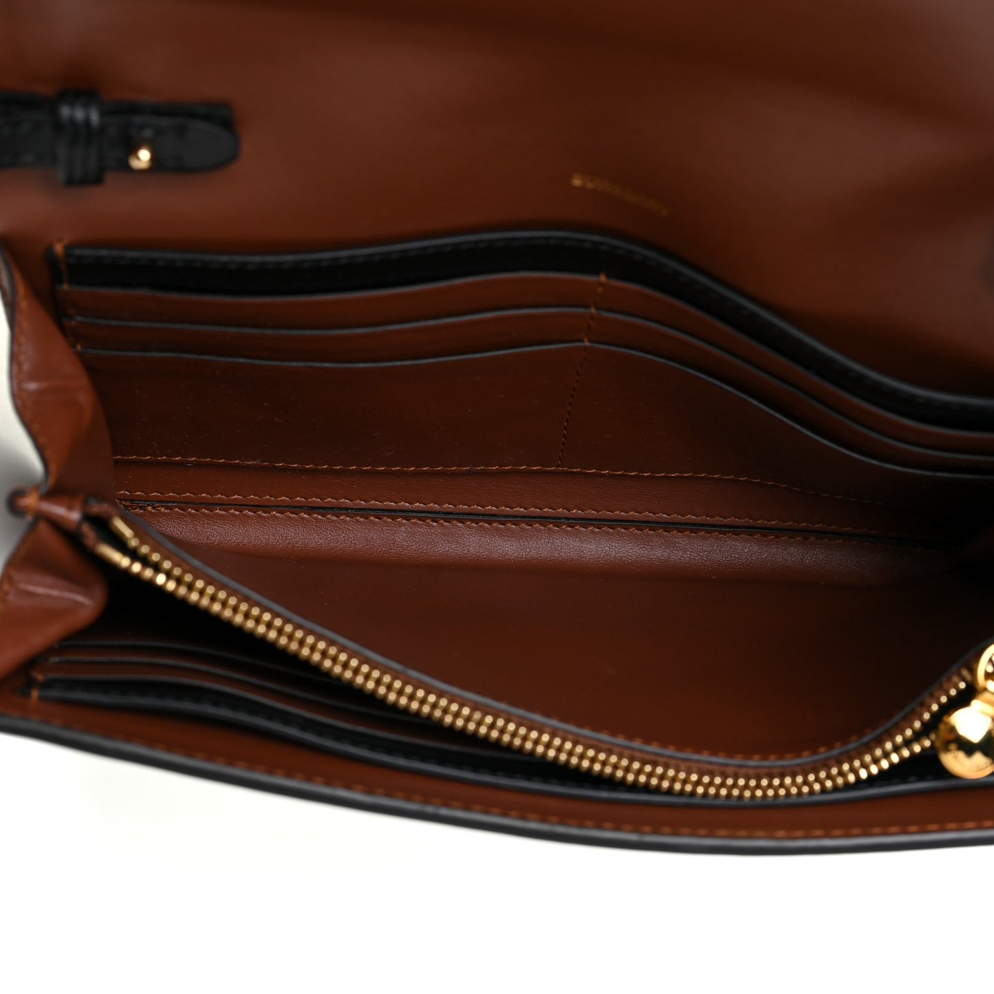 E-Canvas Monogram Stripe Hannah Wallet Bridle Brown