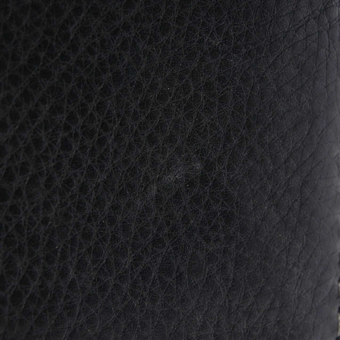 Grained Calfskin Marcie Long Zip Around Wallet Black