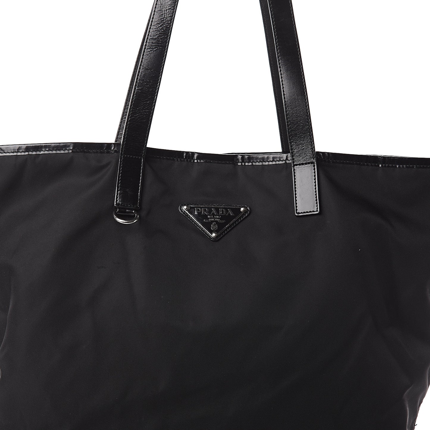 Tessuto Nylon Soft Calf Tote Nero Black