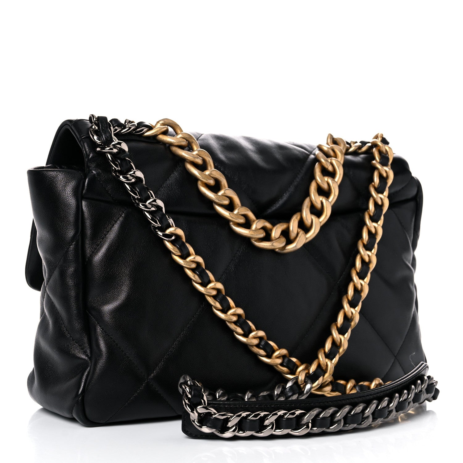 Chanel Lambskin Quilted Large Chanel 19 Flap Black 3 of 9