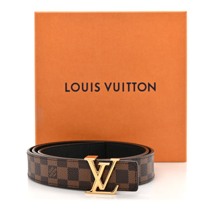 Louis Vuitton Calfskin Damier Ebene 25mm LV Iconic Reversible Belt 80 32 Black 7 of 7