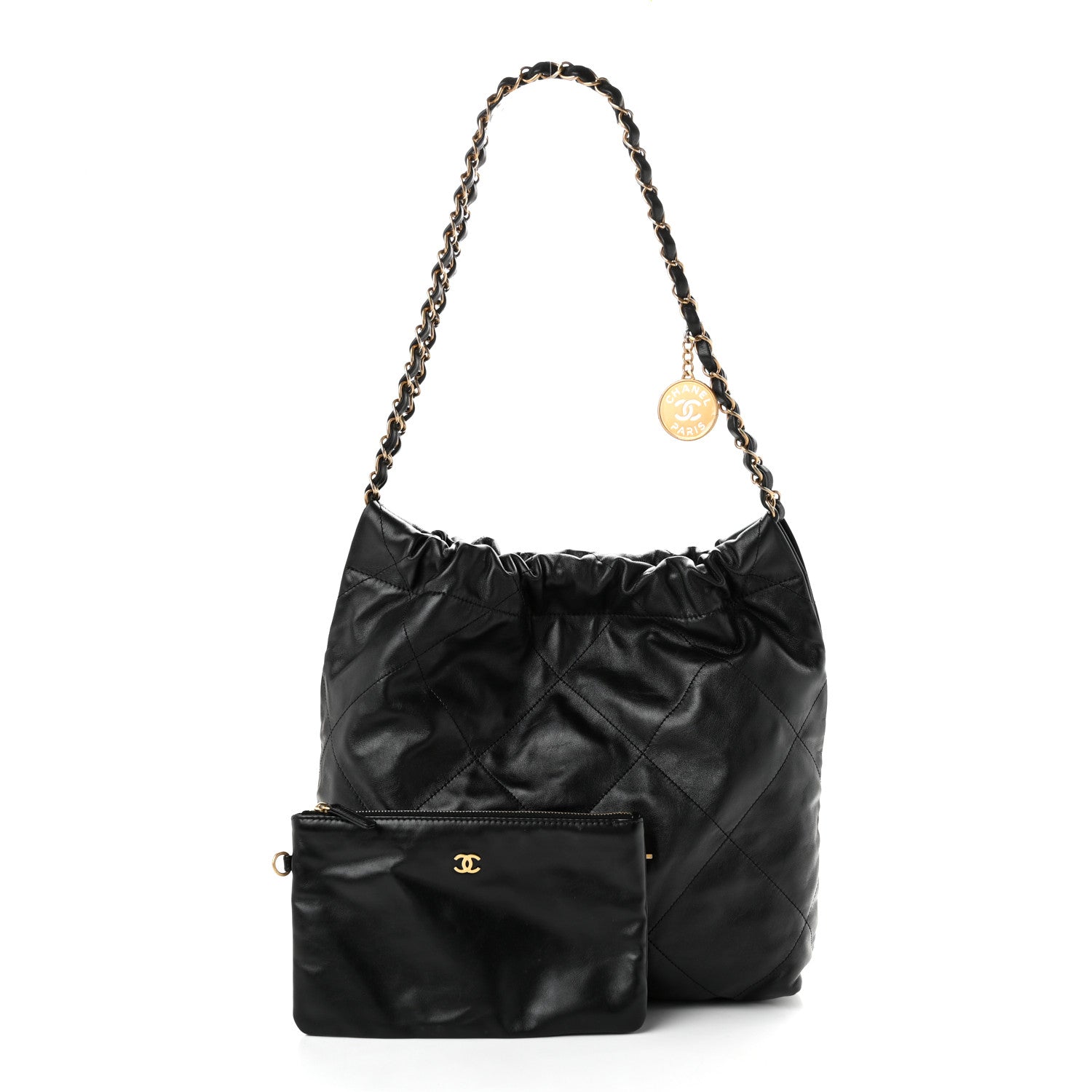 Chanel Shiny Calfskin Quilted Small Chanel 22 Black 3 of 11