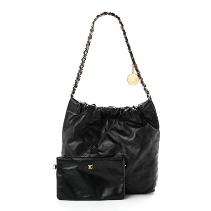 Chanel Shiny Calfskin Quilted Small Chanel 22 Black 3 of 11