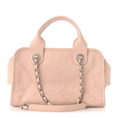 Chanel Caviar Quilted Small Deauville Bowling Bag Light Pink 1 of 13