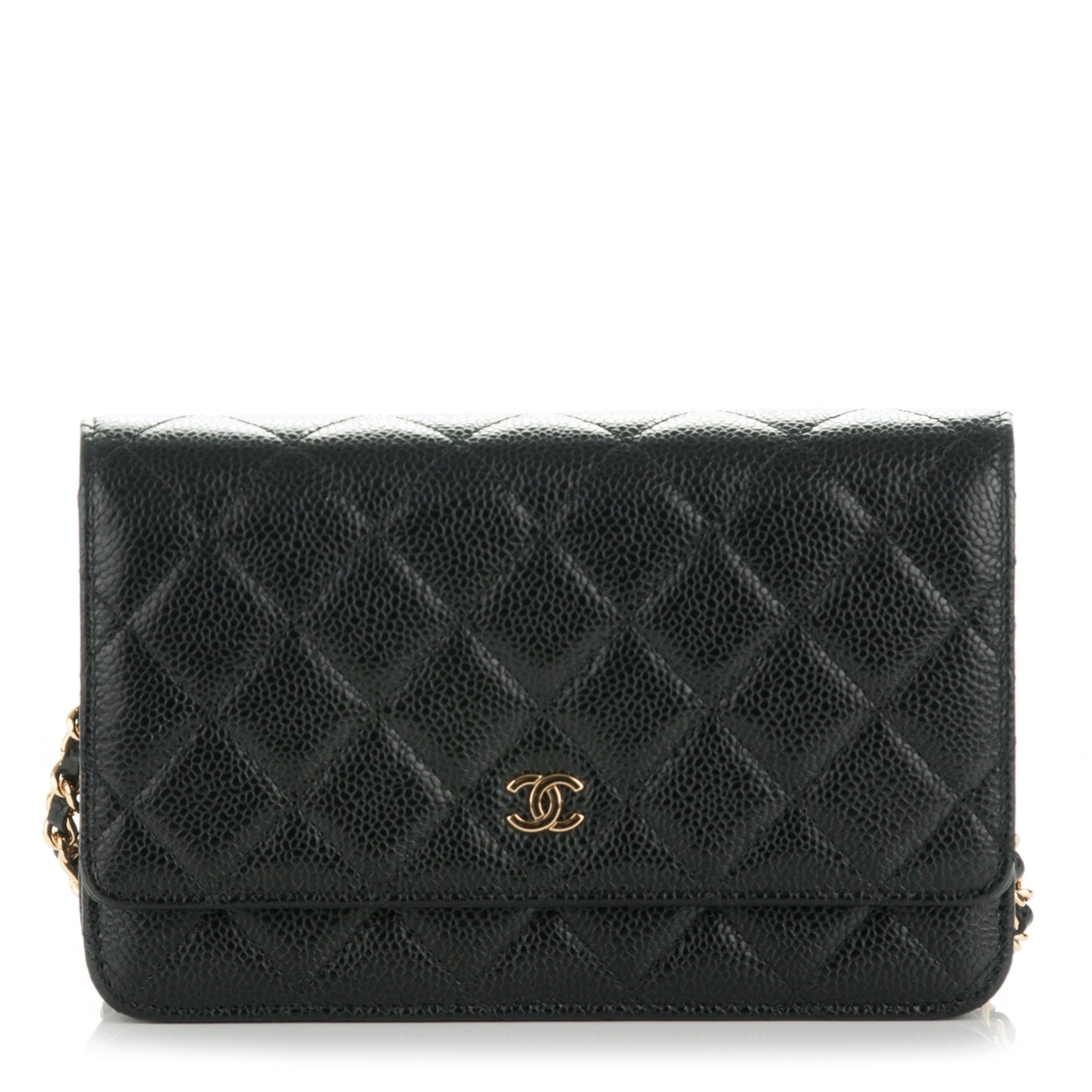Caviar Quilted Wallet On Chain WOC Black