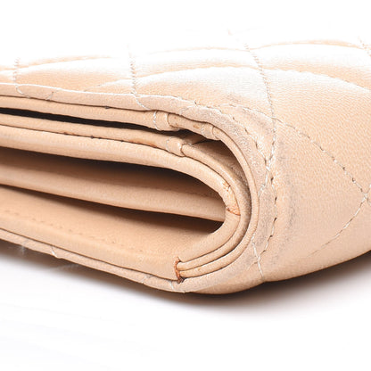 Chanel Lambskin Quilted Compact Wallet Beige 12 of 16