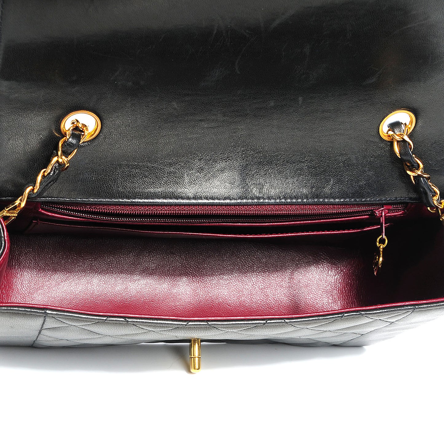 Lambskin Quilted Medium Single Flap Black