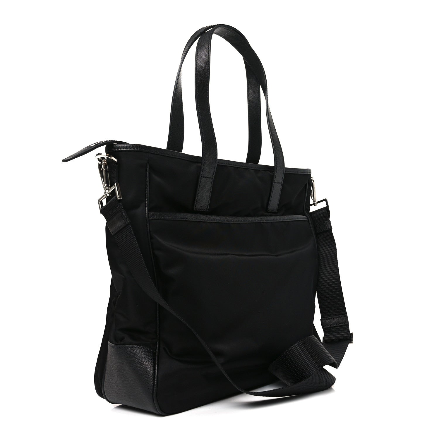 Prada Tessuto Nylon Saffiano Tote Black 3 of 9
