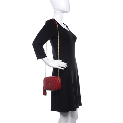 Saint Laurent Grain De Poudre Matelasse Monogram Mini Lou Camera Bag Eros Red 2 of 7
