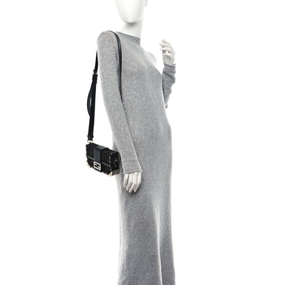 Fendi Recycled Fabric Jacquard Vitello Astro FF 1974 Mini Baguette Trunk Asfalto Black 2 of 9
