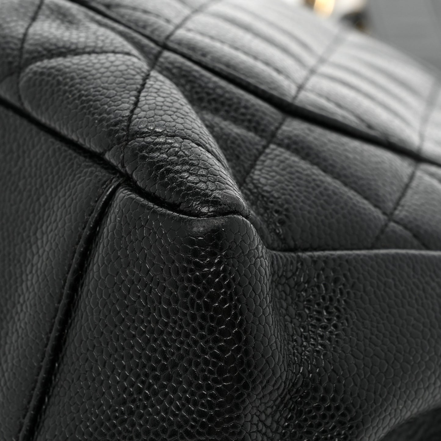 Caviar Quilted Grand Shopping Tote GST Black