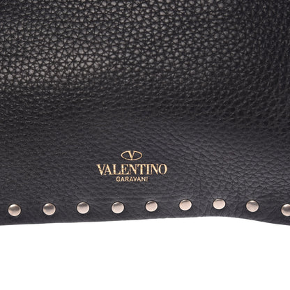 Valentino Garavani Pebbled Calfskin Large Rockstud Zip Pouch Black 7 of 7