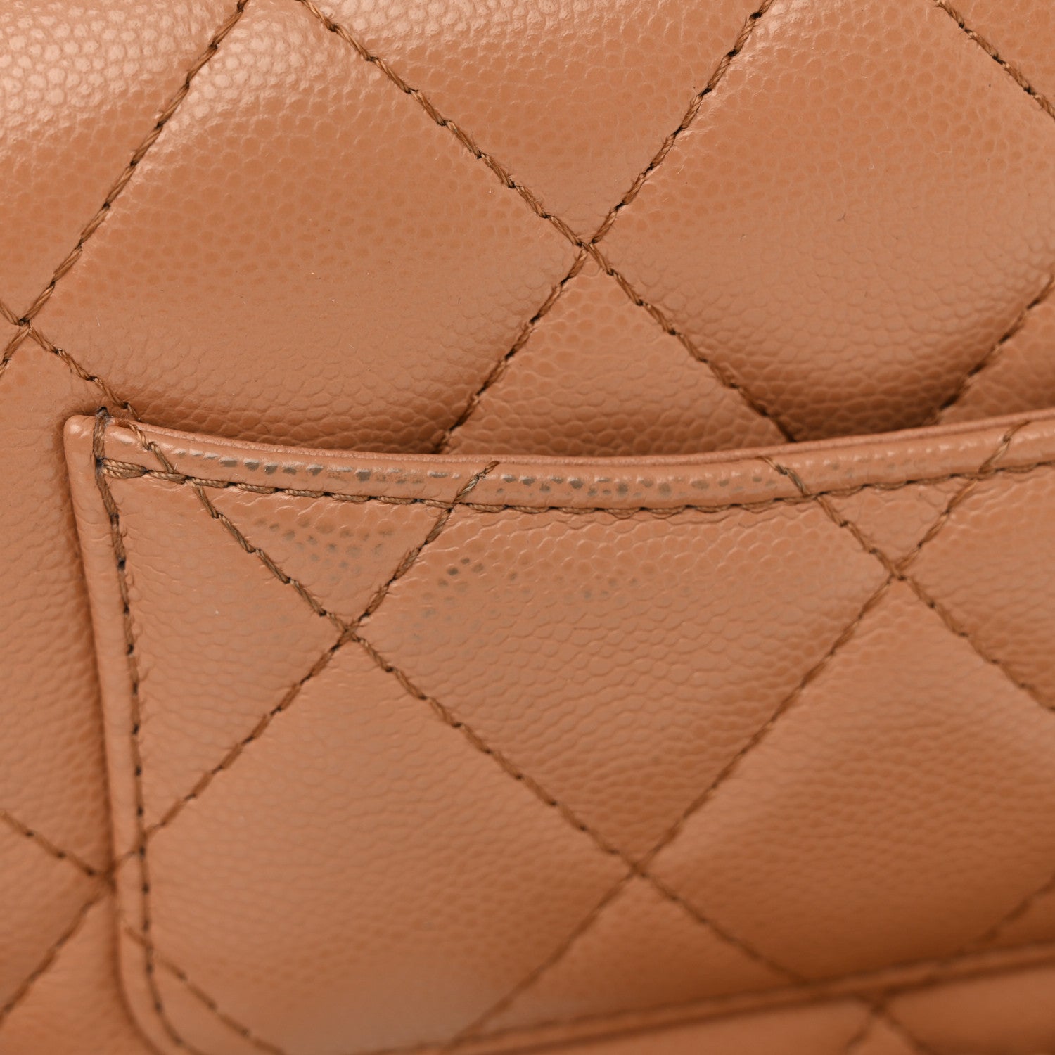 Chanel Shiny Caviar Quilted Mini Top Handle Flap Bag Camel 12 of 13