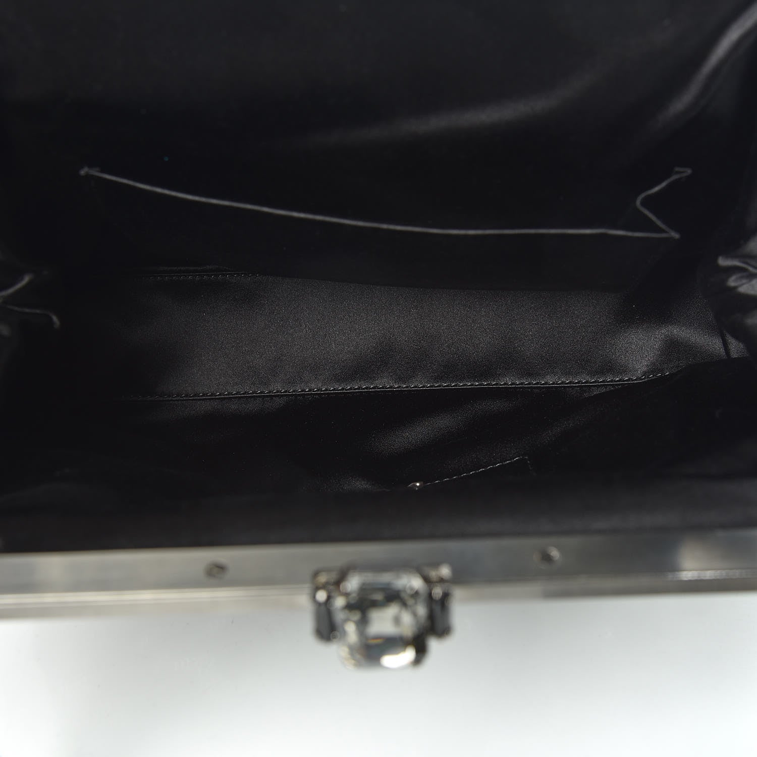 Dolce & Gabbana Satin Sequin Crystal Embellished Vanda Circles Chain Clutch Black 5 of 9
