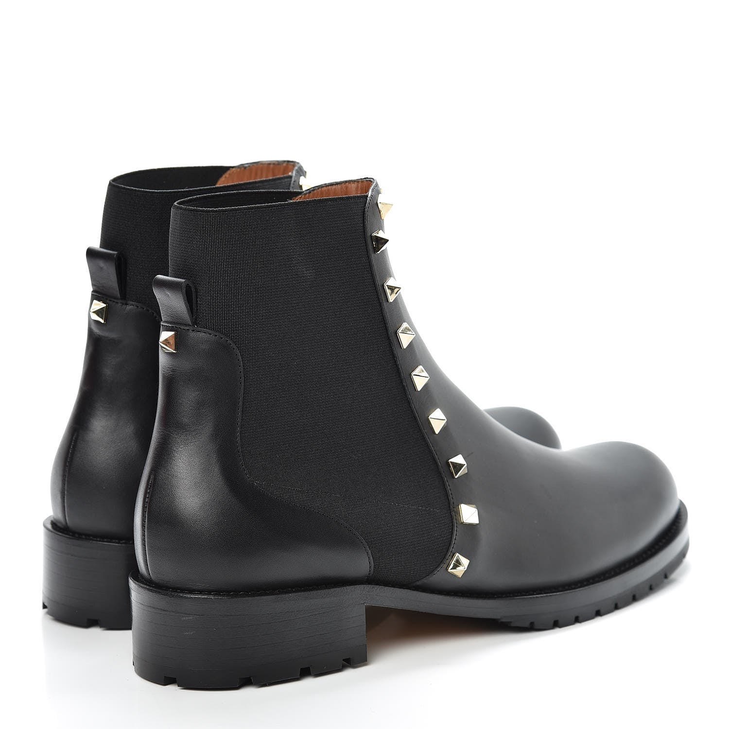 Valentino Garavani Calfskin Rockstud Beatle Chelsea 20mm Ankle Boots 41 Black 4 of 9