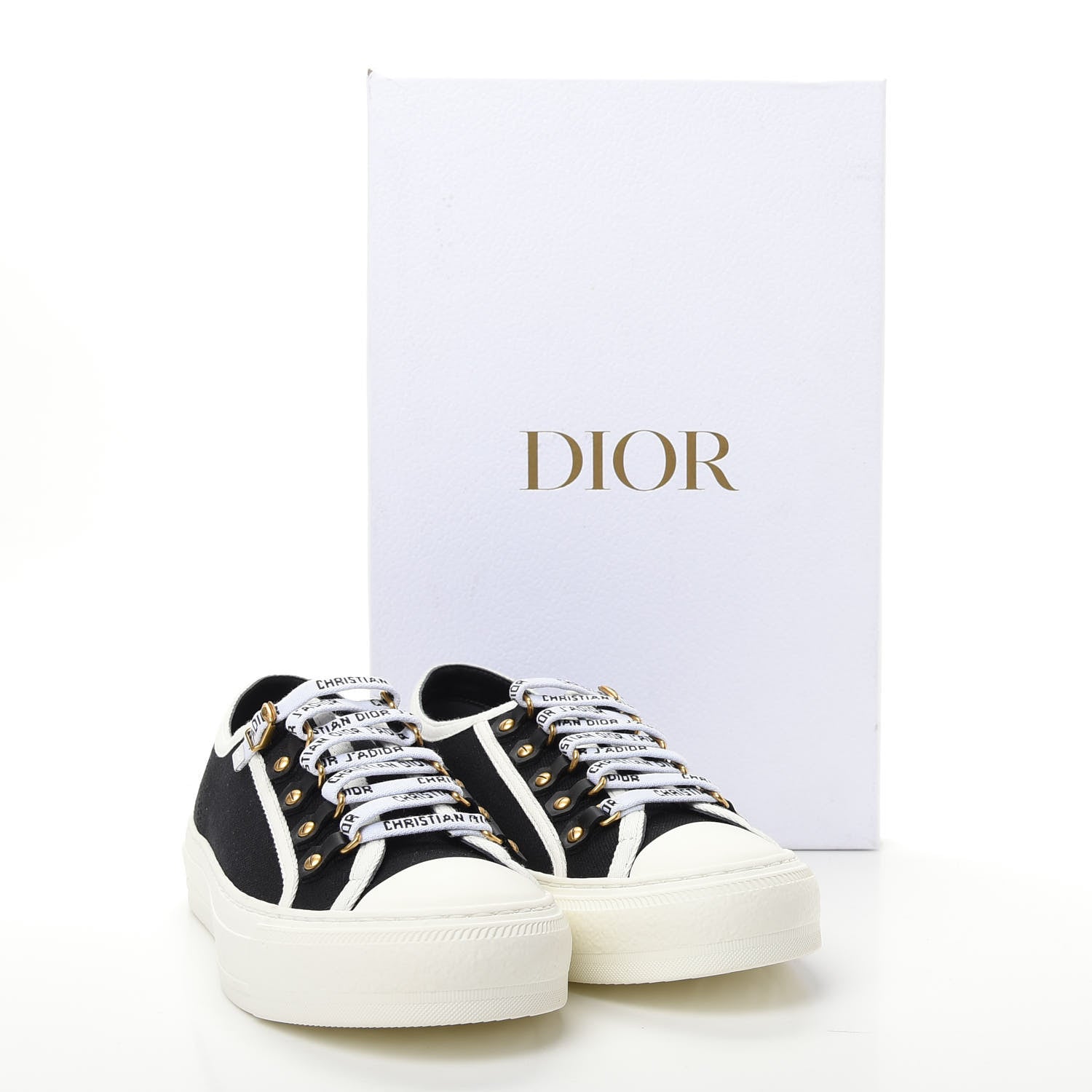 Christian Dior Canvas Womens Walk'n Dior Low Top Sneakers 37.5 Black 11 of 11