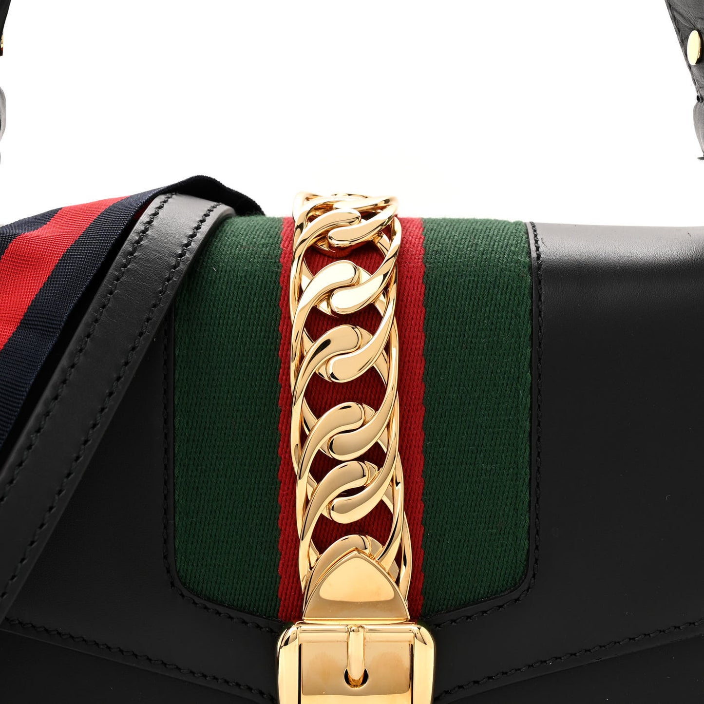 Calfskin Small Sylvie Shoulder Bag Black