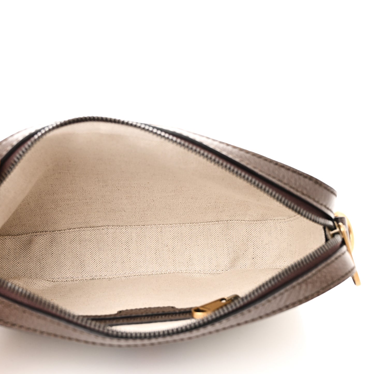 GG Supreme Monogram Textured Dollar Calfskin Web Ophidia Wristlet Shoulder Bag Beige Ebony New Acero