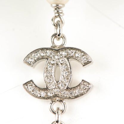 Chanel Crystal Pearl CC Necklace Silver 6 of 6