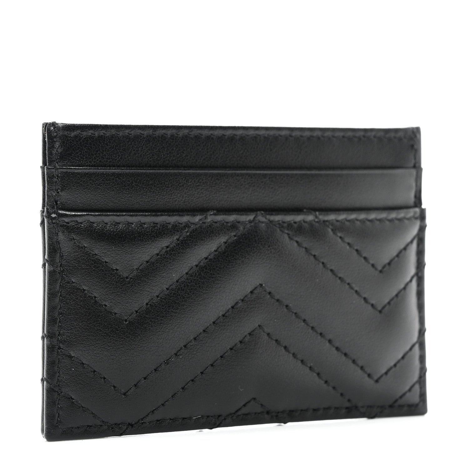 Gucci Calfskin Matelasse GG Marmont Card Holder Black 3 of 8