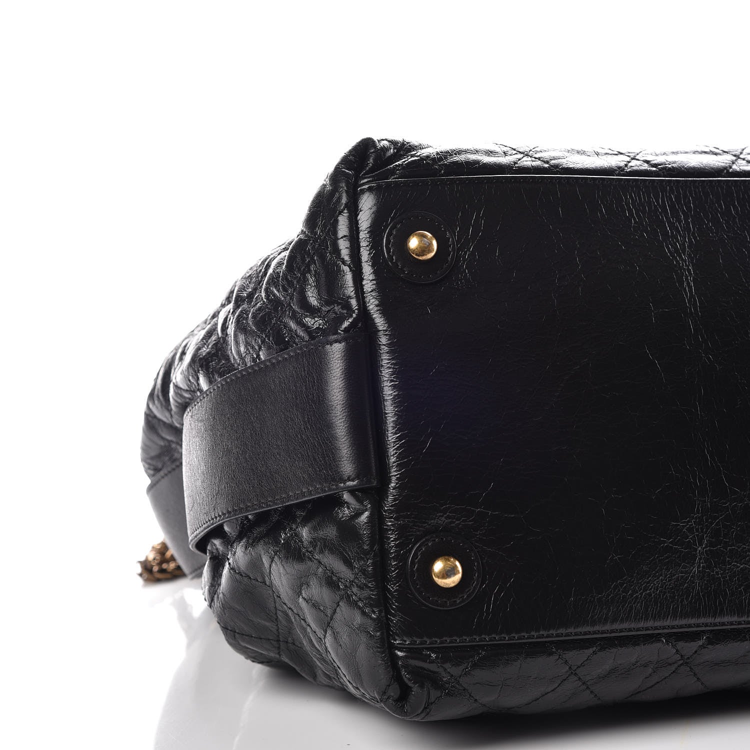 Chanel Glazed Calfskin Stingray Drawstring Bucket Black 5 of 19