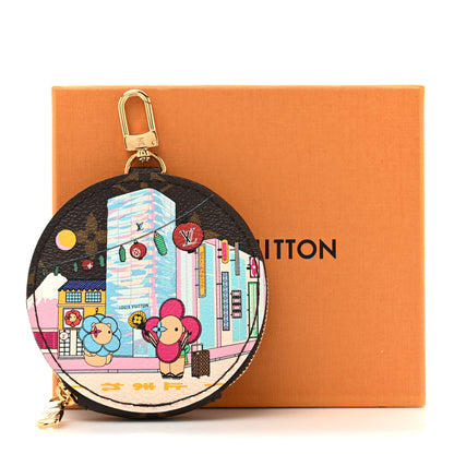 Louis Vuitton Monogram 2022 Christmas Animation Tokyo Round Coin Purse Blue 7 of 7