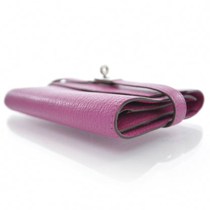 Hermes Chevre Mysore Medium Kelly Wallet Fuchsia 3 of 10