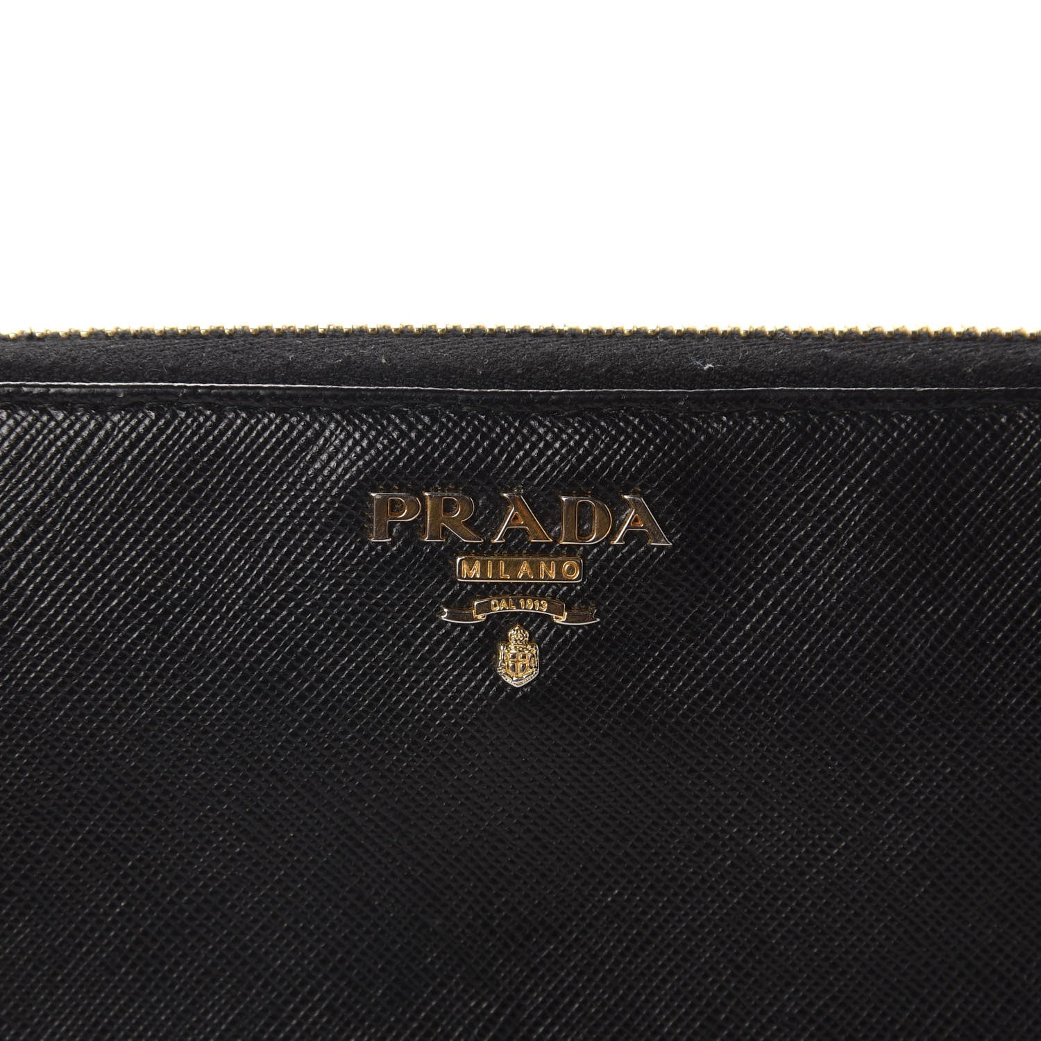 Prada Saffiano Metal Zip Around Wallet Black 13 of 13
